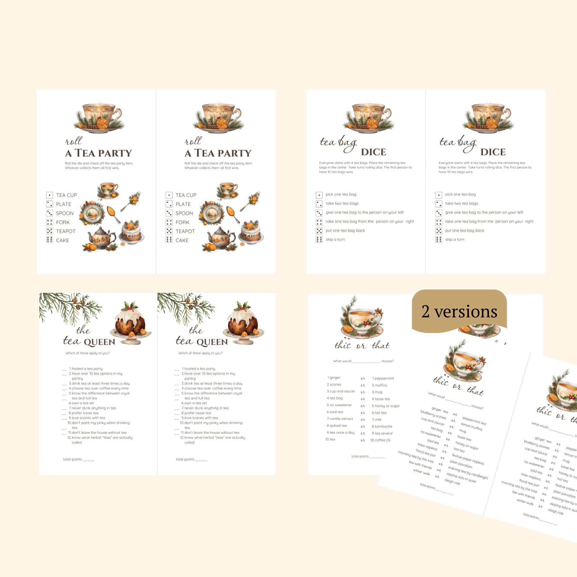 Christmas Tea Party Games for Ladies – Relaxed Hostess, image size:2000x2000