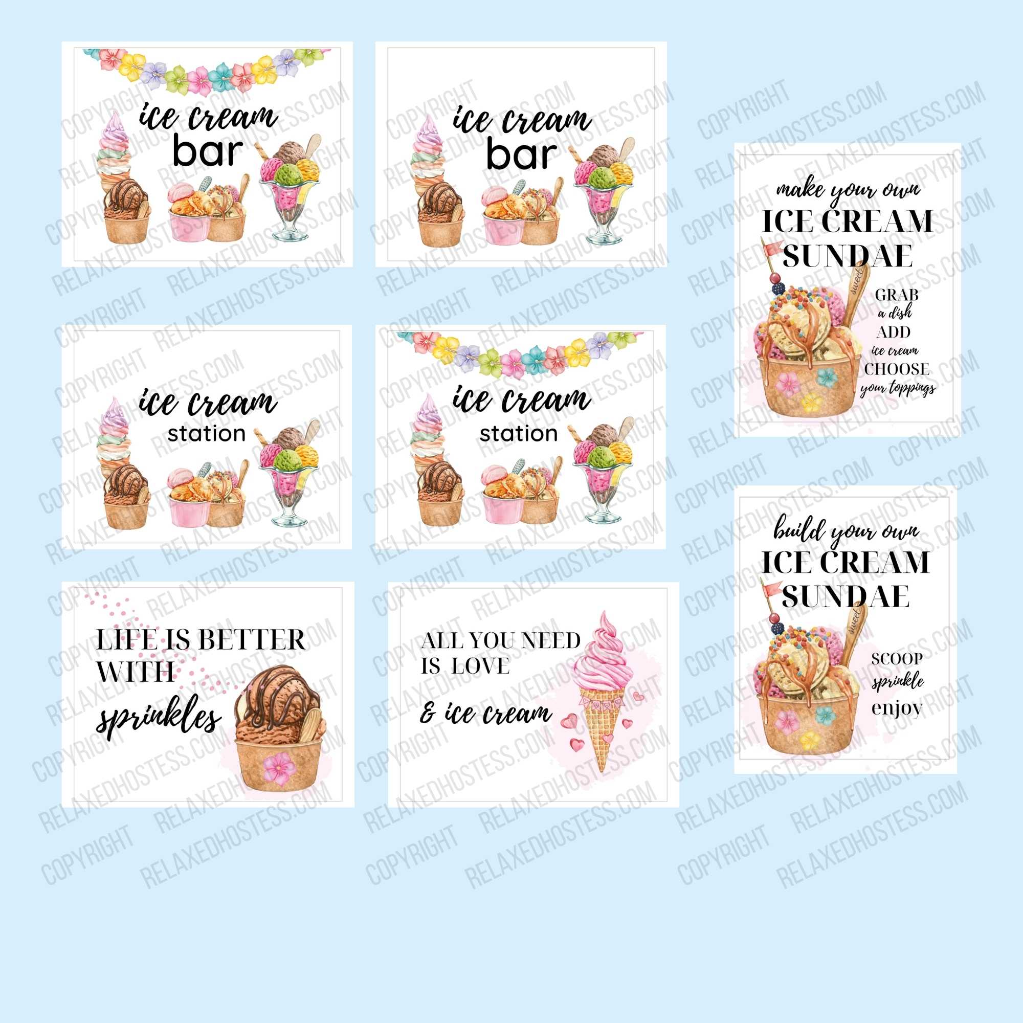ice-cream-party-signs-pdf-relaxed-hostess for Free Printable Ice Cream Signs Ice Cream Party Signs (pdf) – Relaxed Hostess for Free Printable Ice Cream Signs