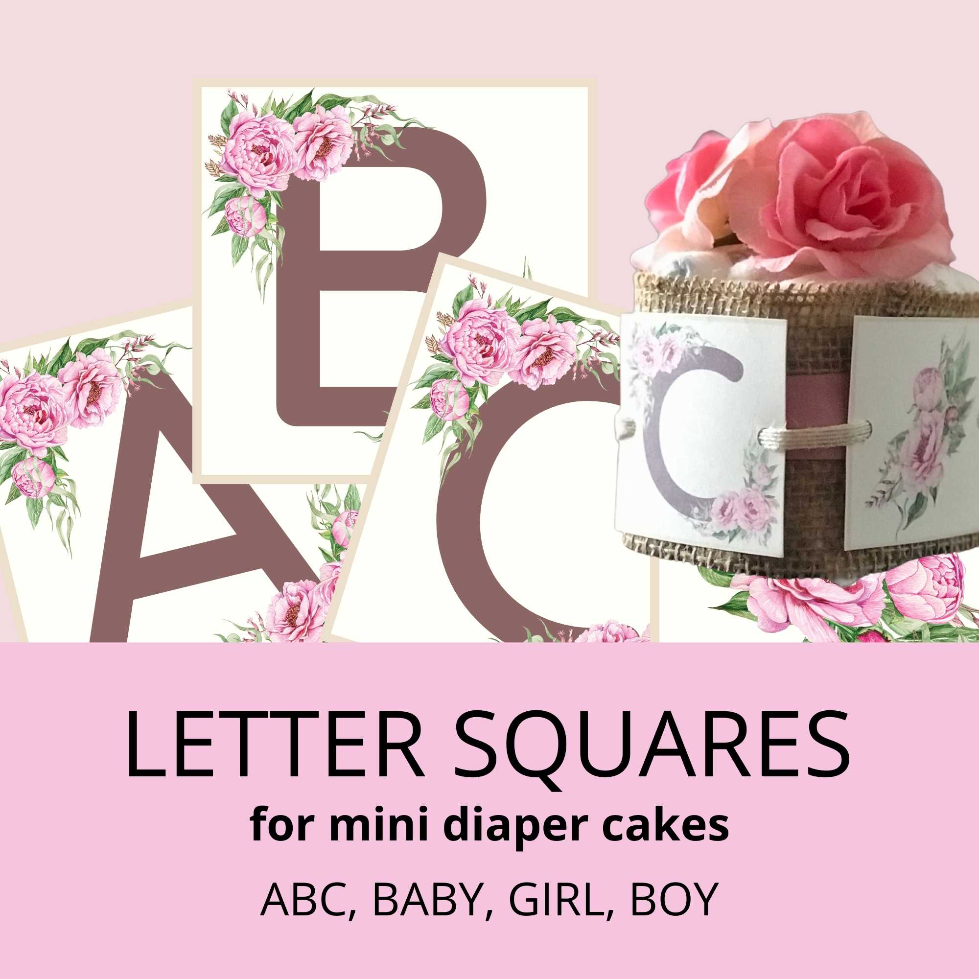 Baby Block Letters for Mini Diaper Cakes - Main Image