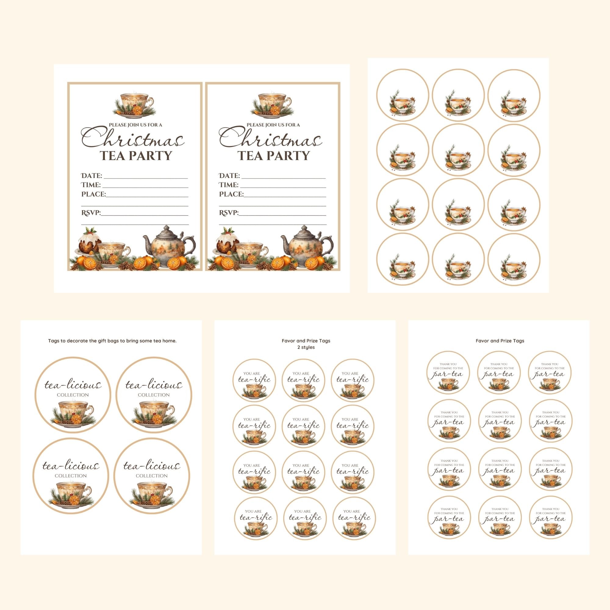 Christmas Tea Party Games for Ladies – Relaxed Hostess for Free Printable Christmas Tea Party Invitation