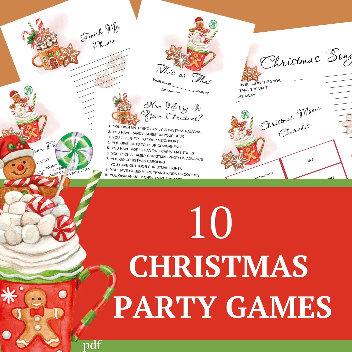 10 Gingerbread-themed Christmas party games.
