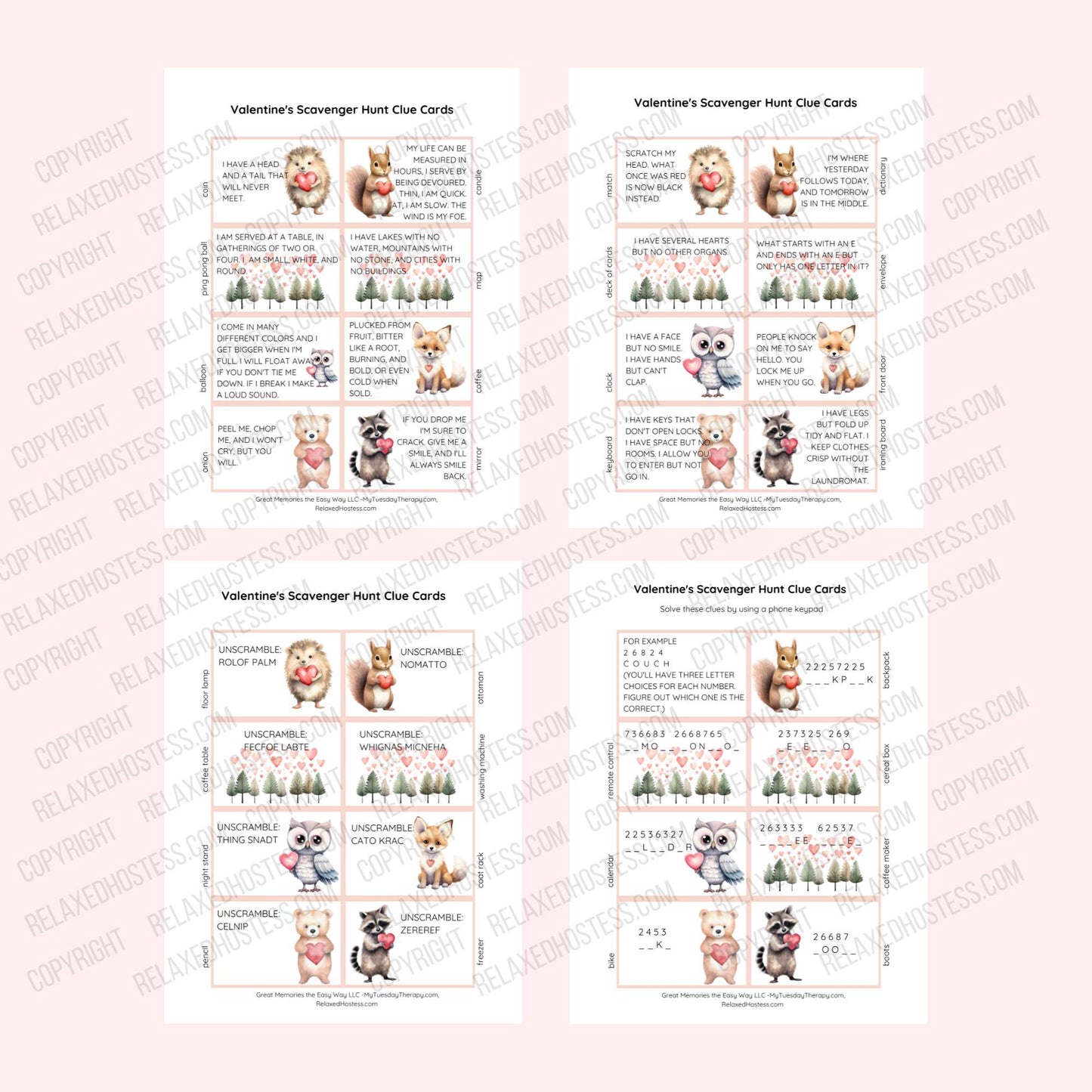 31 Valentine's Scavenger Hunt Clues for older kids and teens. 