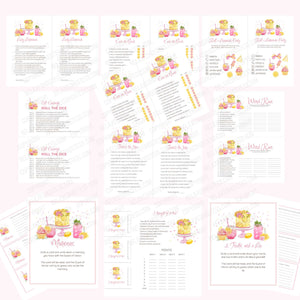 
                  
                    Printable Lemenade-themed party games e.g. lady lemande, ever or nver, roll a lemonade party, word race, finish the joke
                  
                