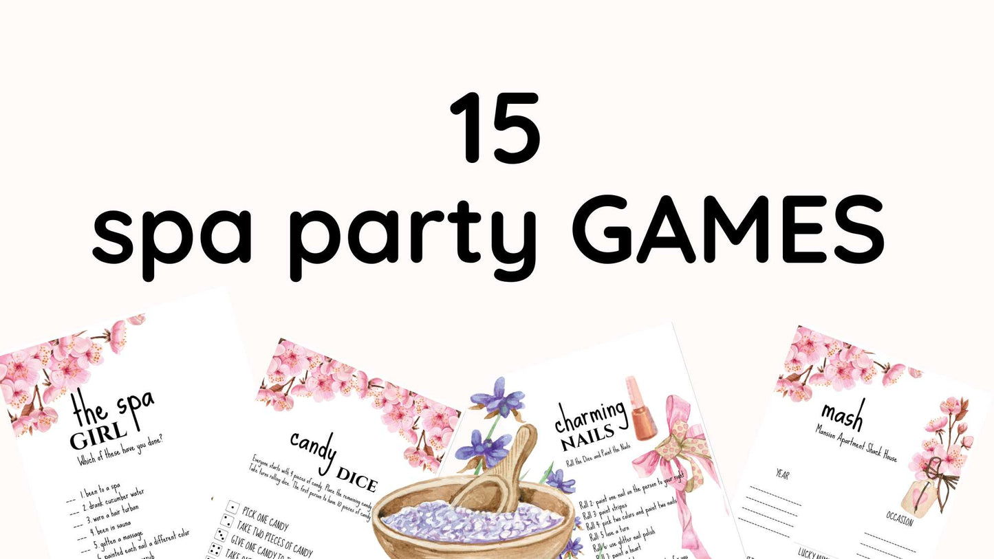 15 spa party games for preteens: the spa girl, candy dice, charming nails, mash