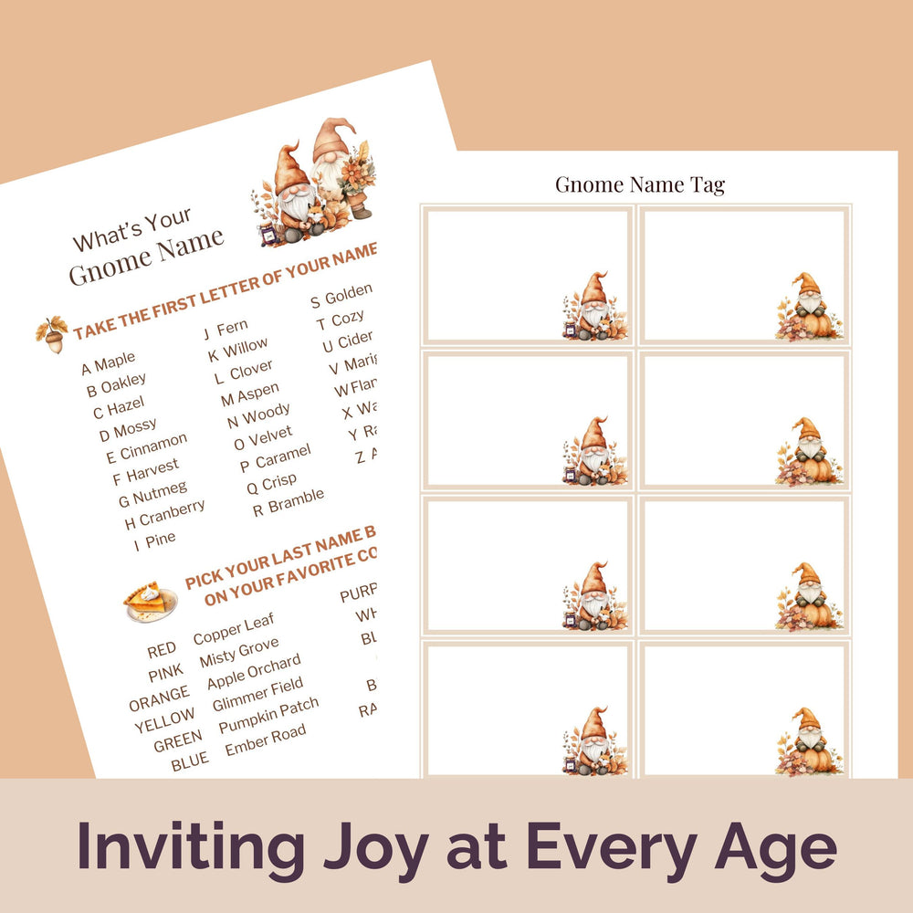 What is your gnome name game and name tags.