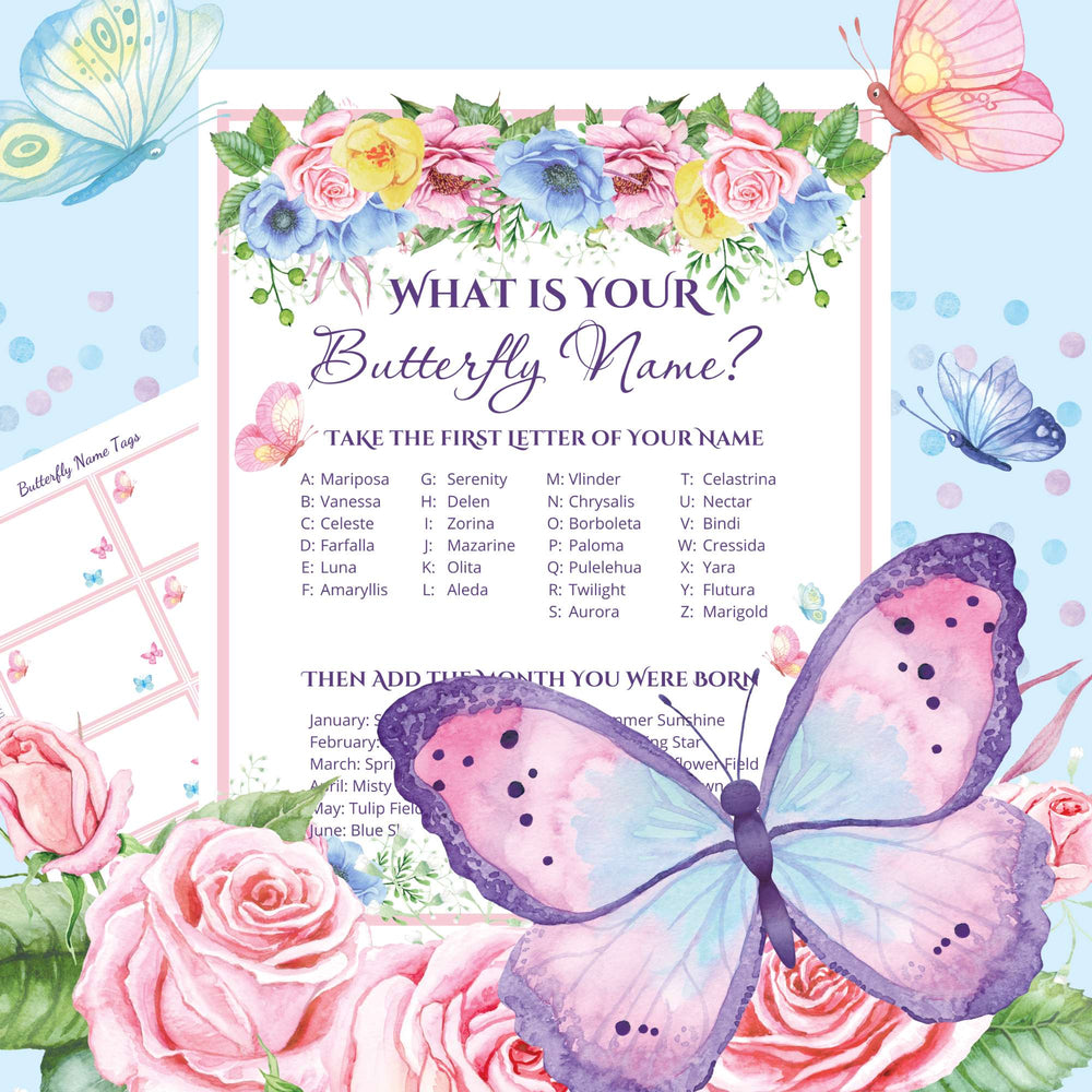 What's your butterfly name printable. 